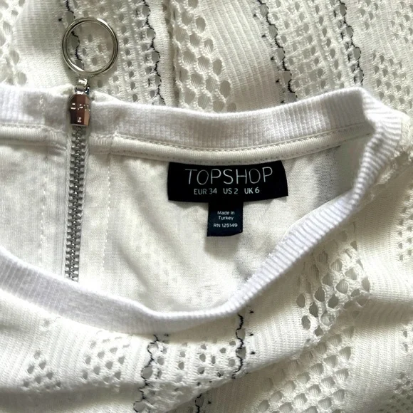 Topshop White Eyelet Dress. Size 2. - Picture 4 of 4